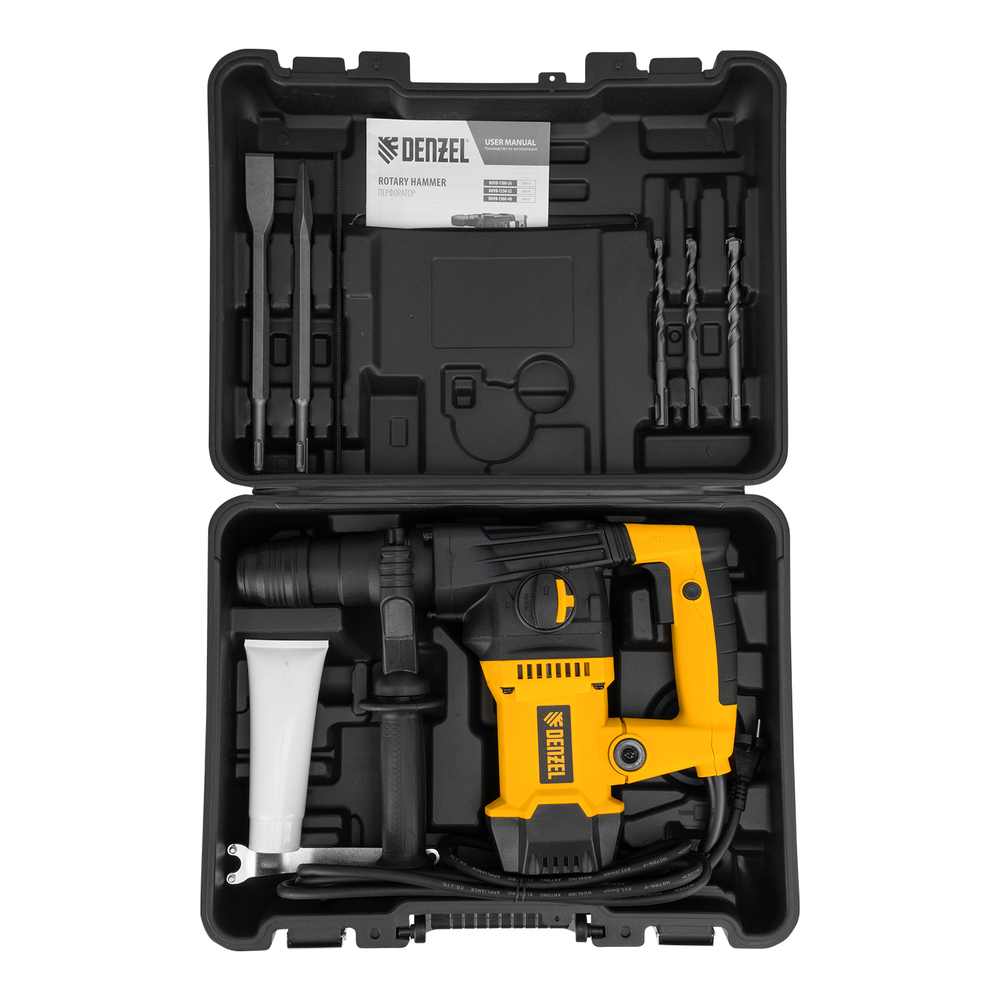 Перфоратор электрический RHVB-1250-32, SDS-plus, 1250 Вт, 5,5 Дж, 4 реж.// Denzel