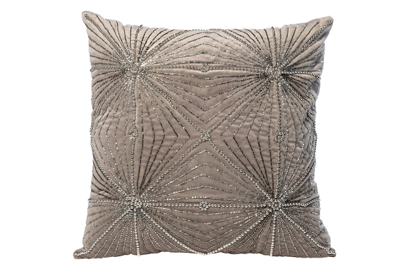Подушка декоративная 45х45 Garda Decor с бисером Лучи серебро 70SW-20306