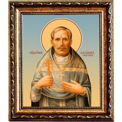 Александр Гневушев священномученик пресвитер. Икона на холсте.