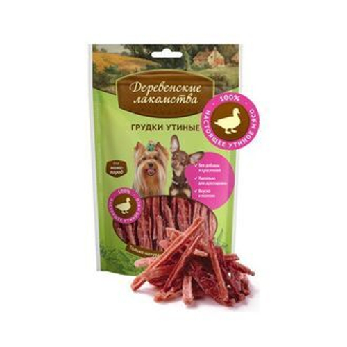 Деревенские лакомства для мини пород Грудки утиные, 55 г