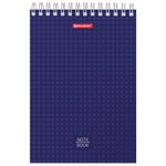 Блокнот А5 (147х207 мм), 80 л., гребень, твердый картон, клетка, BRAUBERG, "Однотонный", 129820