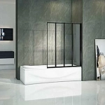 Шторка для ванны Good Door Screen GR4 100 стекло прозрачное/профиль черный матовый
