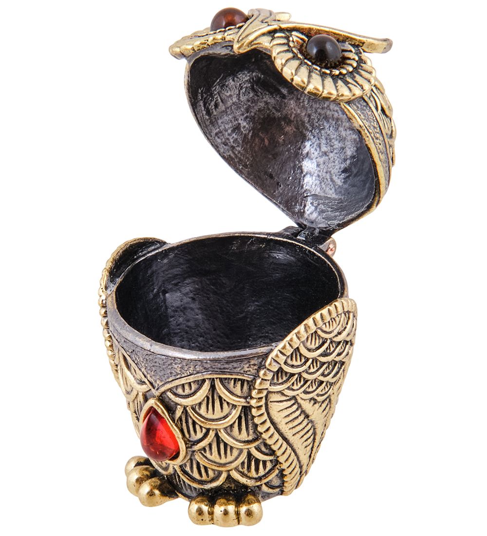 Народные промыслы AM-3782 Шкатулка «Сова Ажурная» (латунь, янтарь)