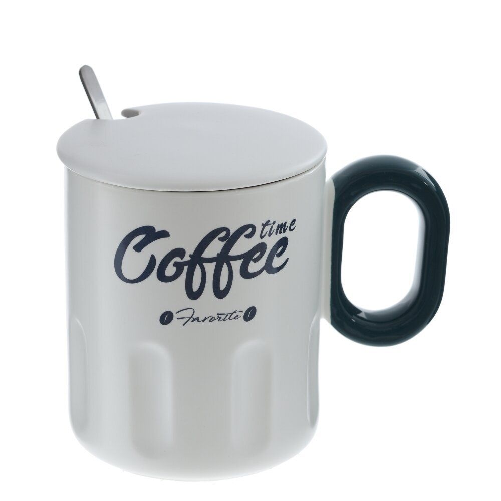 GAEM Кружка с крышкой и ложкой, 350 мл, L13 W9 H11 см, 4в.