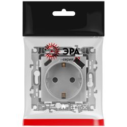 Розетка ЭРА Серия 12 12-4108-03 2P+E 16A-250В со шторками с USB type-A+C 5В-3А алюминий