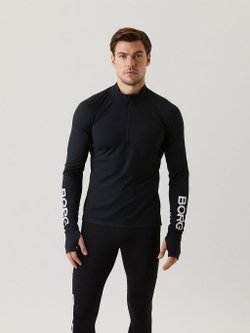 Мужская теннисная кофта Björn Borg Borg Midlayer Half Zip M - черный
