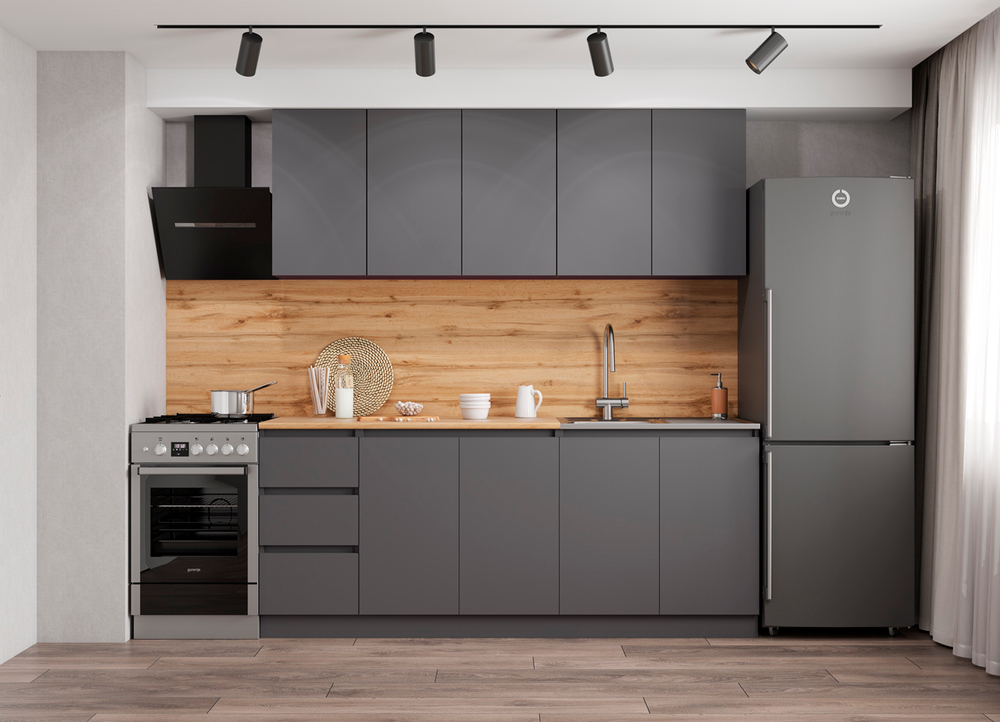 Кухня графит «Мори» 2 м
