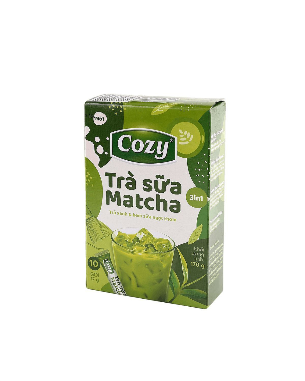 Пудровый чай Матча Латте 3 в 1 COZY (матча+сливки+сахар), 2 упаковки по 10 пакетиков