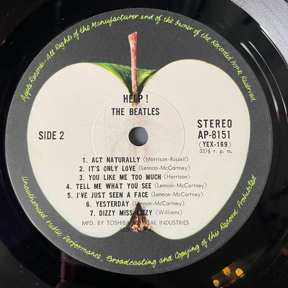 Винтажная виниловая пластинка LP The Beatles Help (Japan 1973) (Obi) Act Naturally