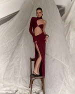 Платье без рукава, бордо