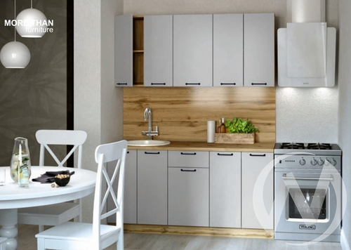 Кухня Вивиан МДФ (вотан/серый матовый) 1;6м 26мм