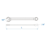 KING TONY (1061-07) Ключ комбинированный удлиненный 7 мм