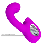 Лиловый вибратор с вакуумным стимулятором клитора Pretty Love Sibel Tapping Rabbit G Vibrator Fuchsia BI-300098