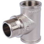 Тройник с внутренней и наружной резьбой STOUT SFT 0065 - 3/4" (ВР/НР/ВР, латунь никелированная)