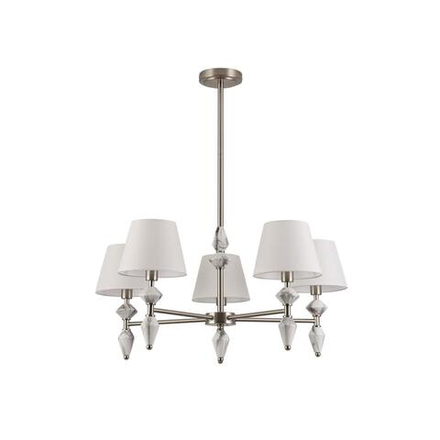 8274/5 CLASSI никель/белый/серый, металл/керамика/ткань Люстра Е14 5*40W 220V VERMONT