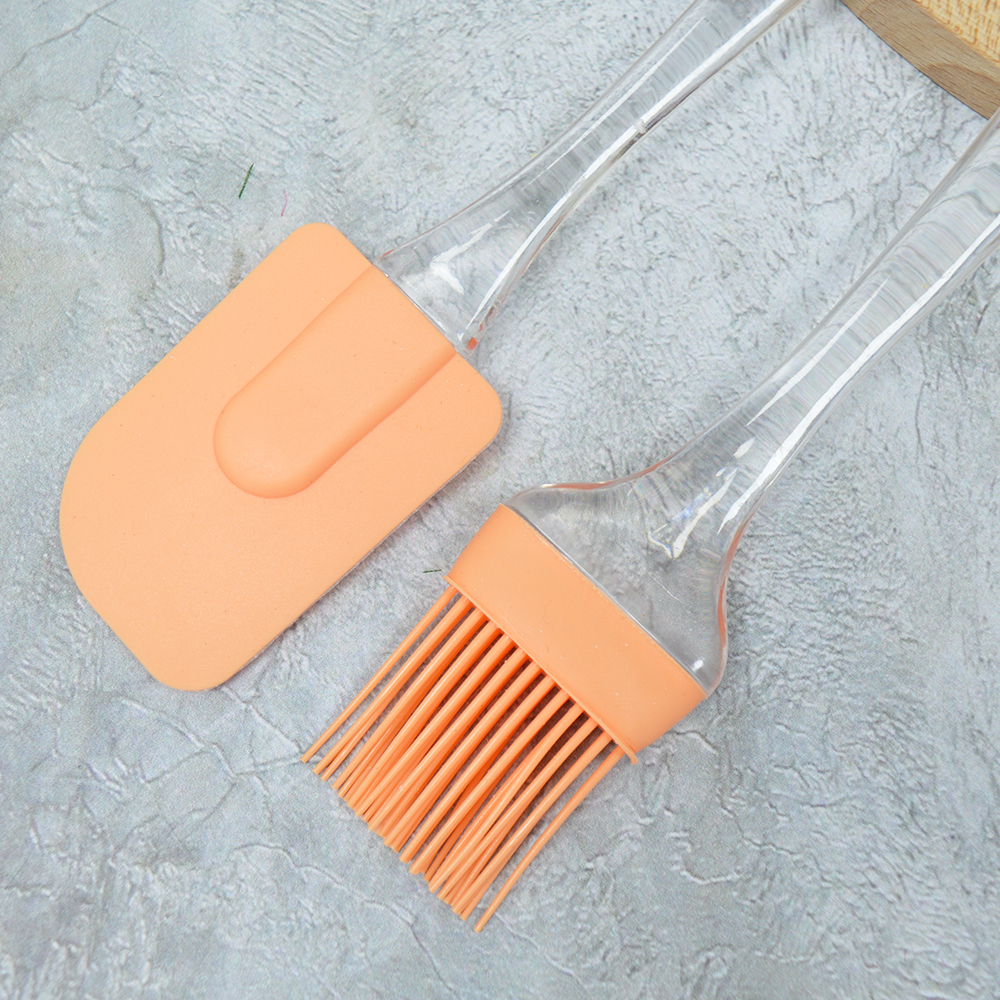 Набор кухонных принадлежностей силиконовый: лопатка+кисточка, 23*5см