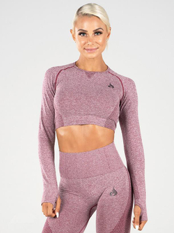 Женский топ Ryderwear Seamless Long Sleeve Crop - Burgundy Marle