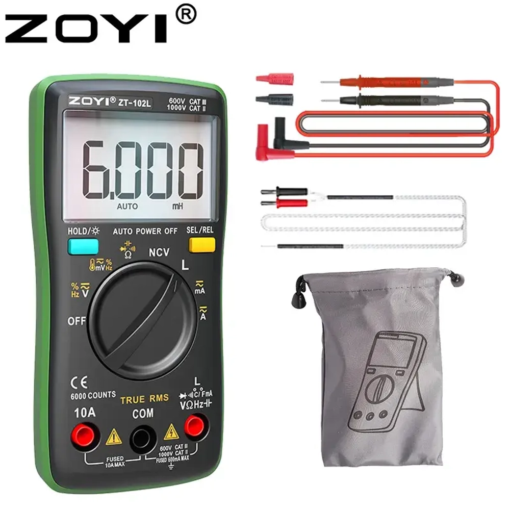 ZT-102L ZOYI автоматический мультиметр с индуктивностью и поиском проводки