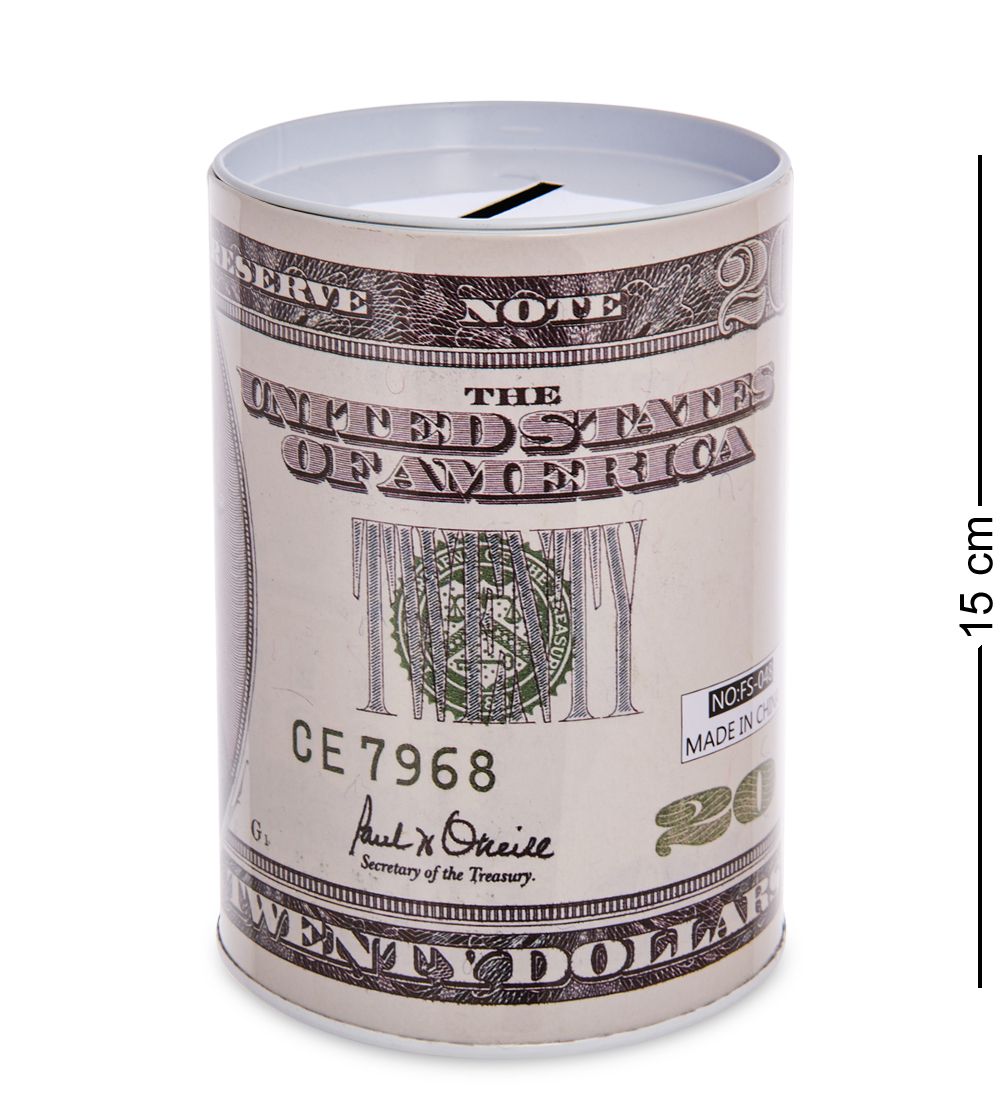 BX-220/6 Металлическая копилка «20 Долларов» 15см