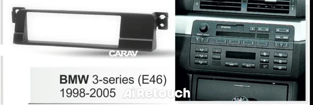 Рамка для магнитолы 1 DIN (173 x 51 мм) для BMW 3-Series (E46) 1998-2005