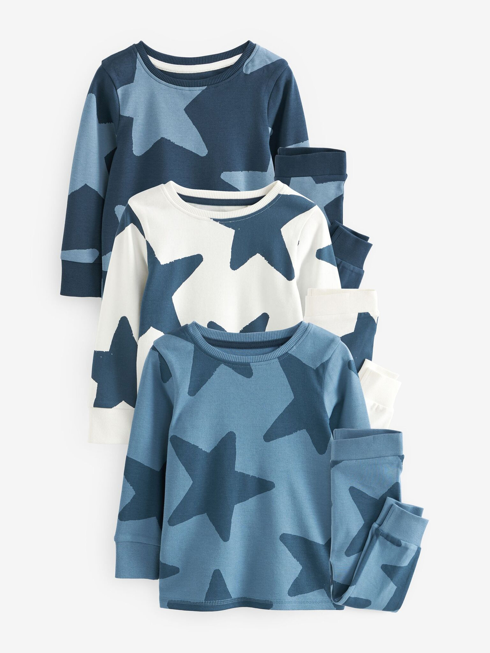 Пижама для мальчика Next 228-087, 3 шт., Молочный, Синий