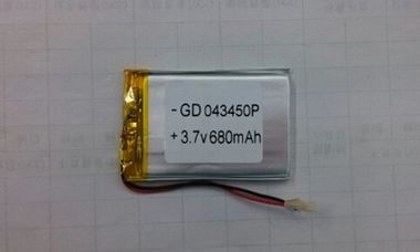 Battery 043450P 3.7V 1000mAh Lipo Lithium Polymer Rechargeable Battery (4*34*50mm) MOQ:10