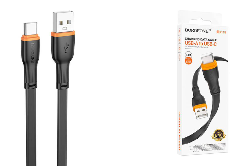 Кабель USB - TypeC BOROFONE BX118 (черный) 1м