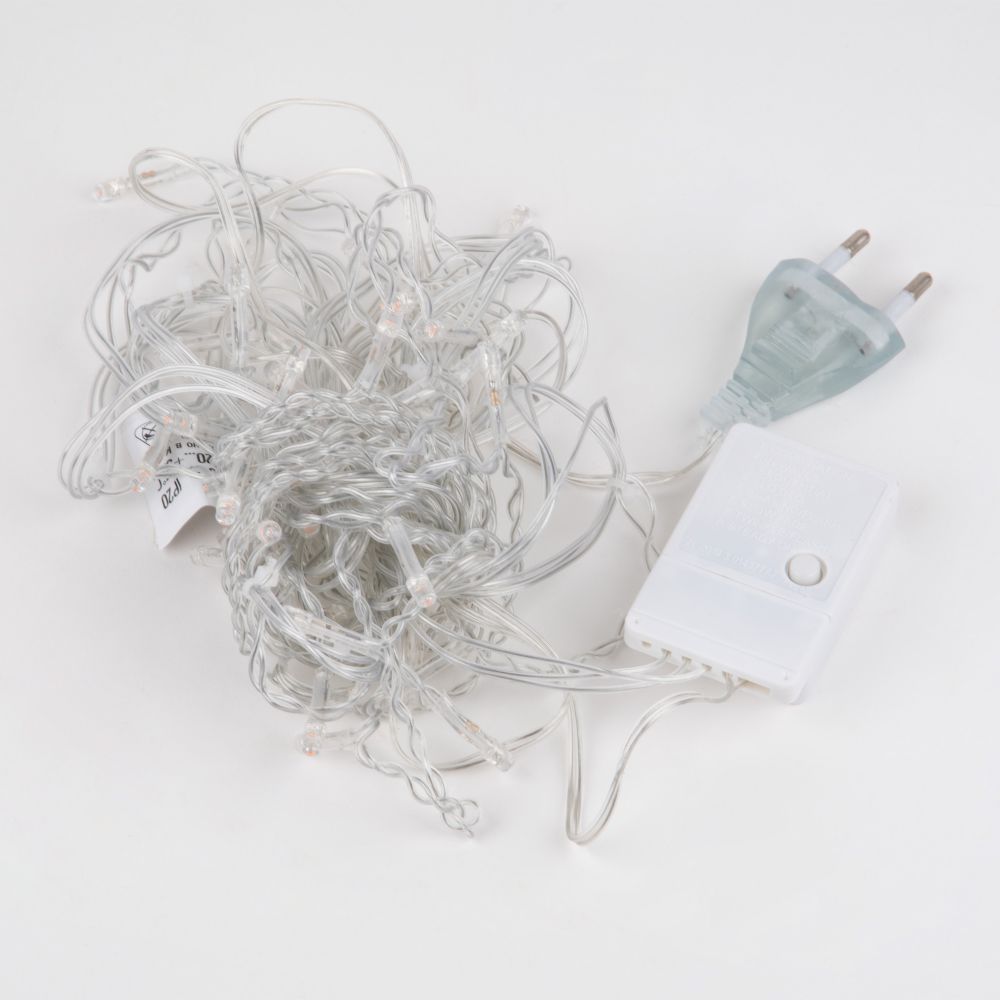 ULD-B2005-048-DTA PINK IP20 Бахрома светодиодная. 2м. 48 светодиодов. Розовый свет. Провод прозрачный. ТМ Uniel