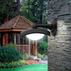 Садово-парковый светильник ЭРА ДБУ 07-8-004 Дели 4 черный 4 гранный настенный IP44 светодиодный 8Вт 6500K