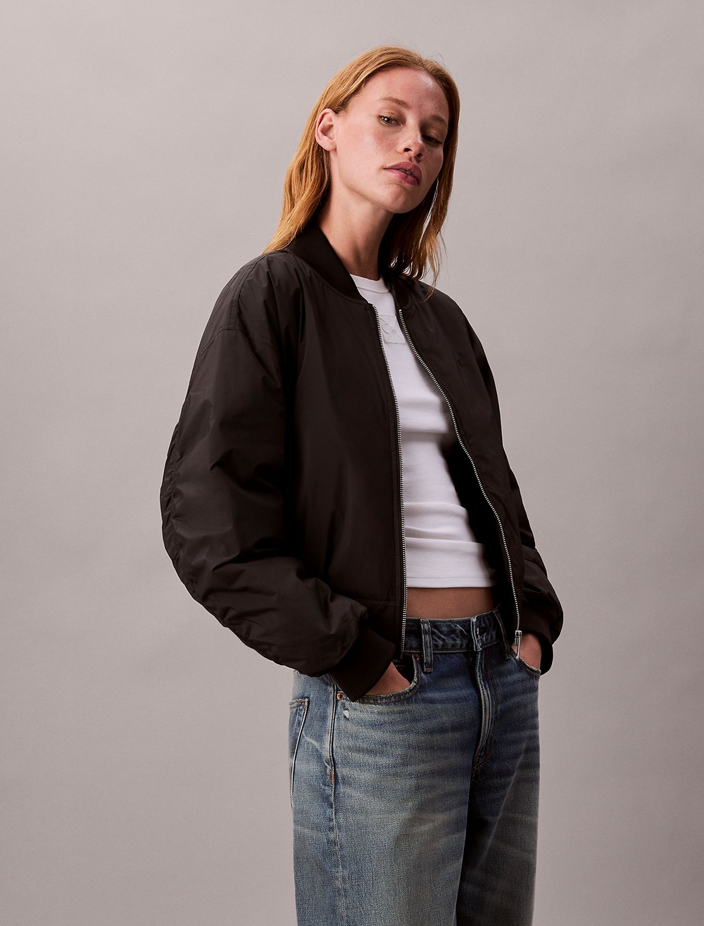 Утепленный бомбер Calvin Klein Logo Graphic Padded Bomber Jacket Black