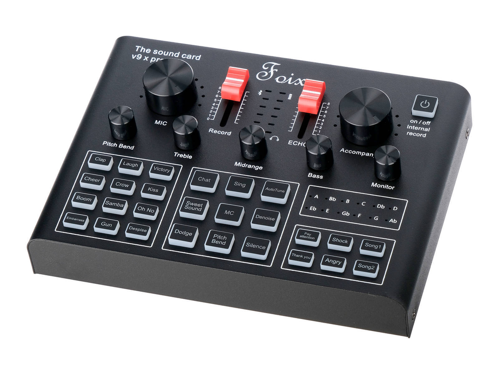 V9Xpro+BM800 Набор для стрима, конференций, игровой, студийный (микрофон, звуковая карта), Foix