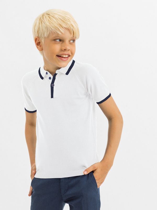Поло белый для мальчика 496-1