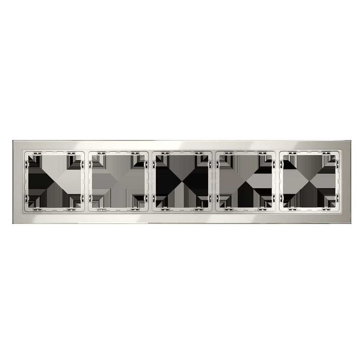 Рамка стеклянная Voltum S70 на 5 постов, (кашемир, стекло) VLS110503