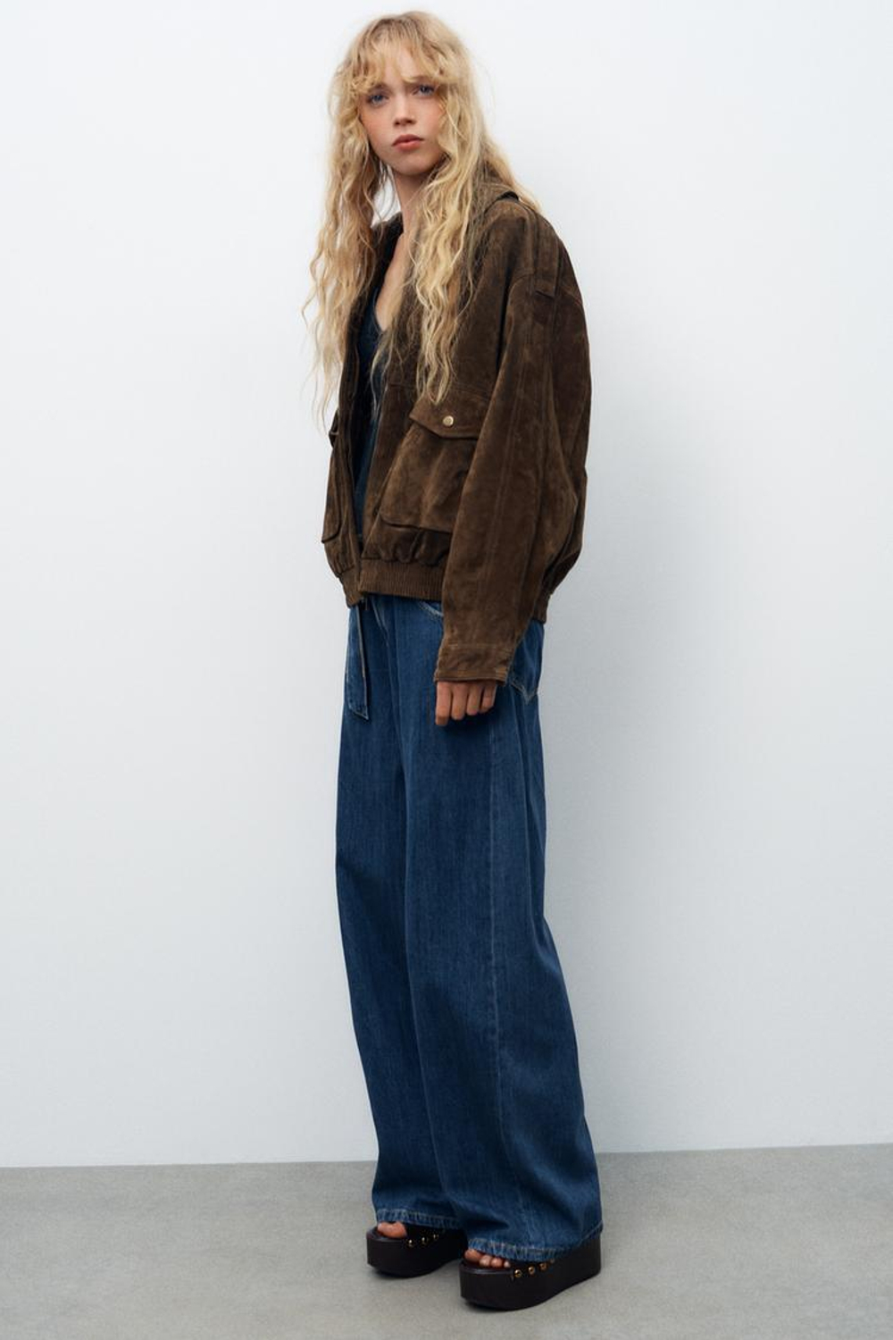 ZARA ДЖИНСОВЫЙ ТОП-КОРСЕТ, СИНИЙ