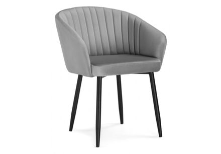 Стул на металлокаркасе Woodville Корсо темно-серое, черное, ножки черные