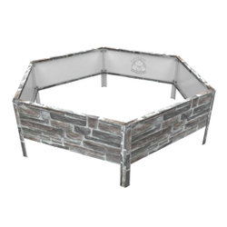 Клумба многоугольная оцинкованная с ножками 1 ярус Камень песчаник