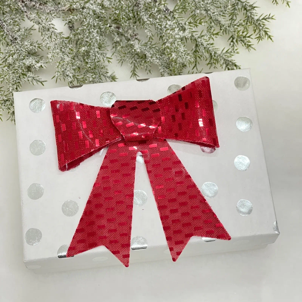 Бант на ёлку «Сияние» 13*16 см (набор 2 шт), Красный