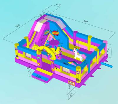 Коммерческий надувной батут "Комиксы" 7,5*5,5*3,15 м