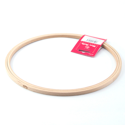 Пяльцы круглые, бук, высота обода 8 мм, диаметр 25 см