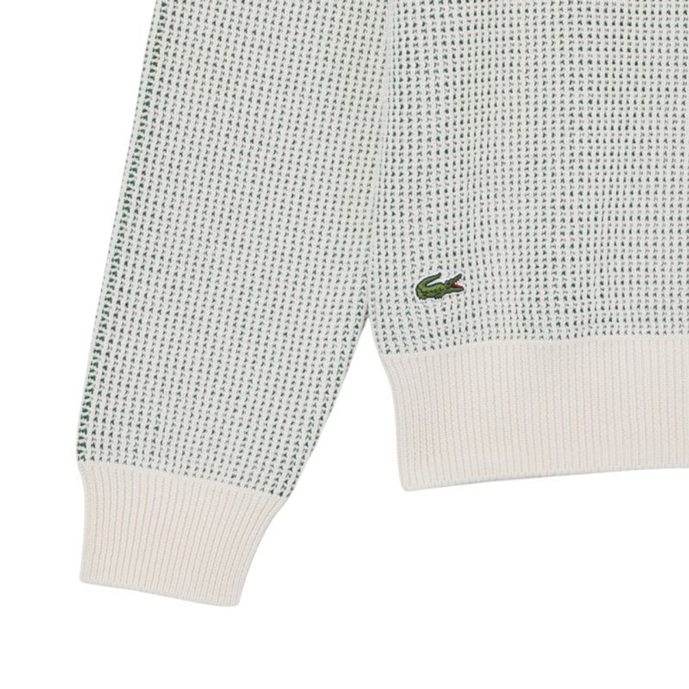 Мужская теннисная кофта Lacoste Heritage Jacquard Motif Cotton Sweater - Бежевый
