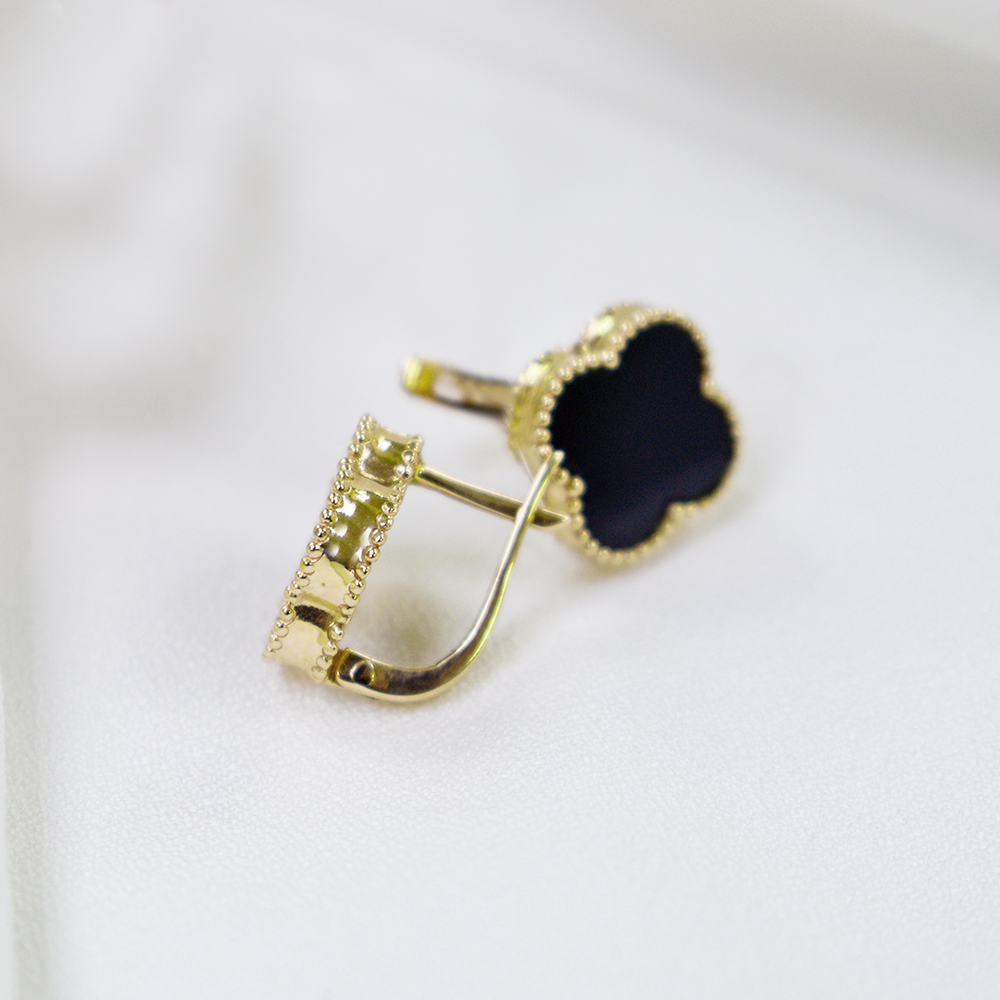 Серьги Черный клевер