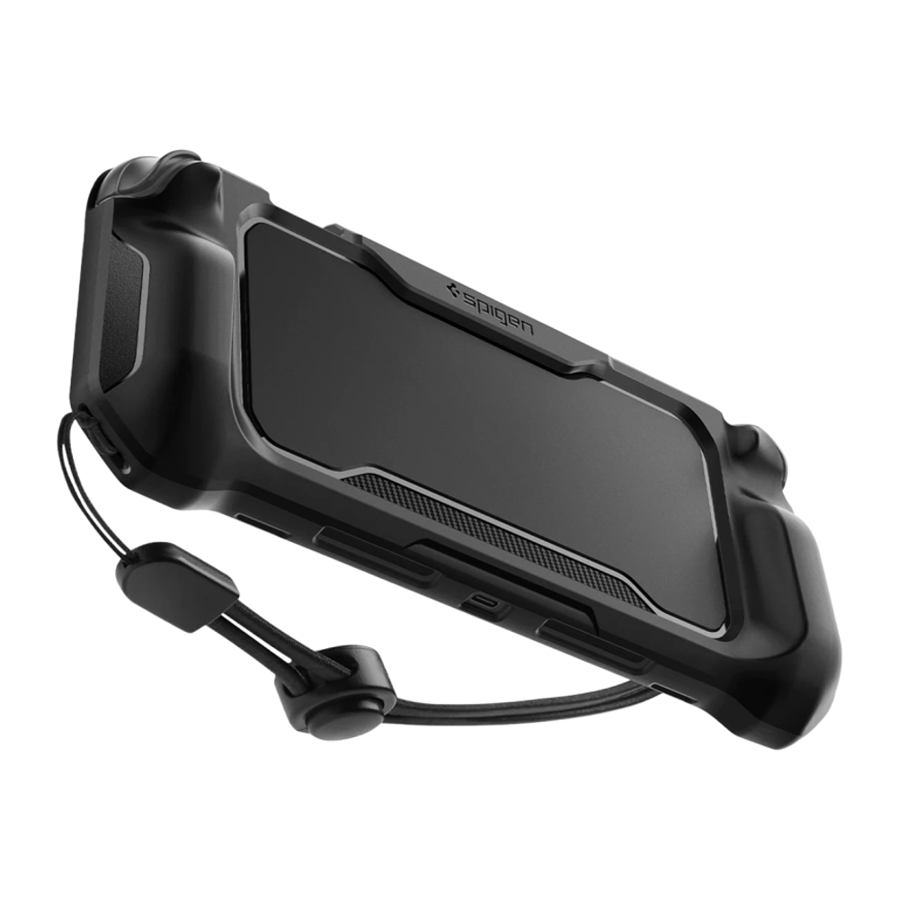 Термополиуретановый чехол Spigen Rugged Armor для Nintendo Switch 2 Чехол с ремешком на запястье. Перед подключением консоли к фирменной док-станции нужно снимать