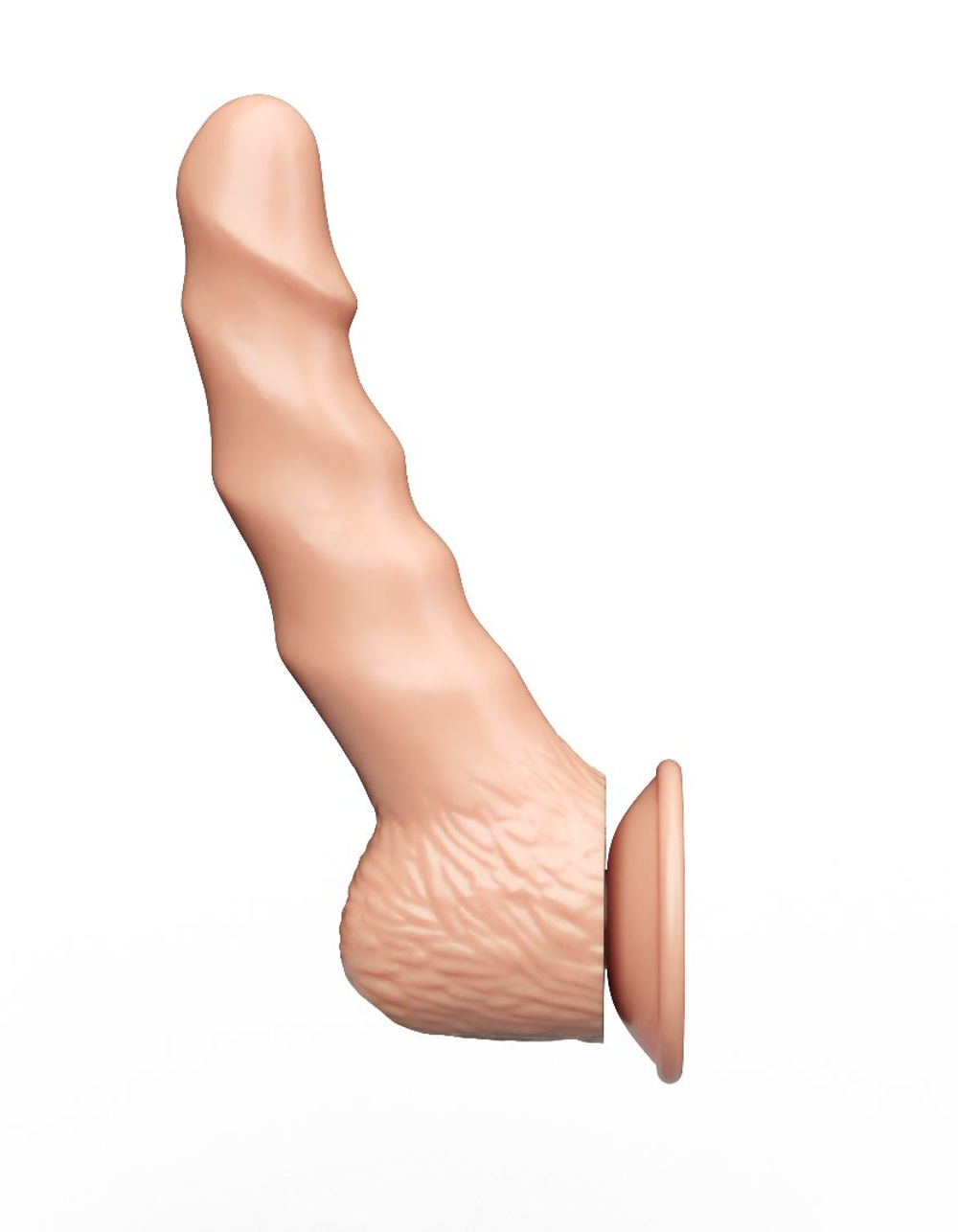 LOVETOY 20,5 см – фаллоимитатор-реалистик на присоске, телесный, с изгибом и рельефом, рабочая длина 16 см