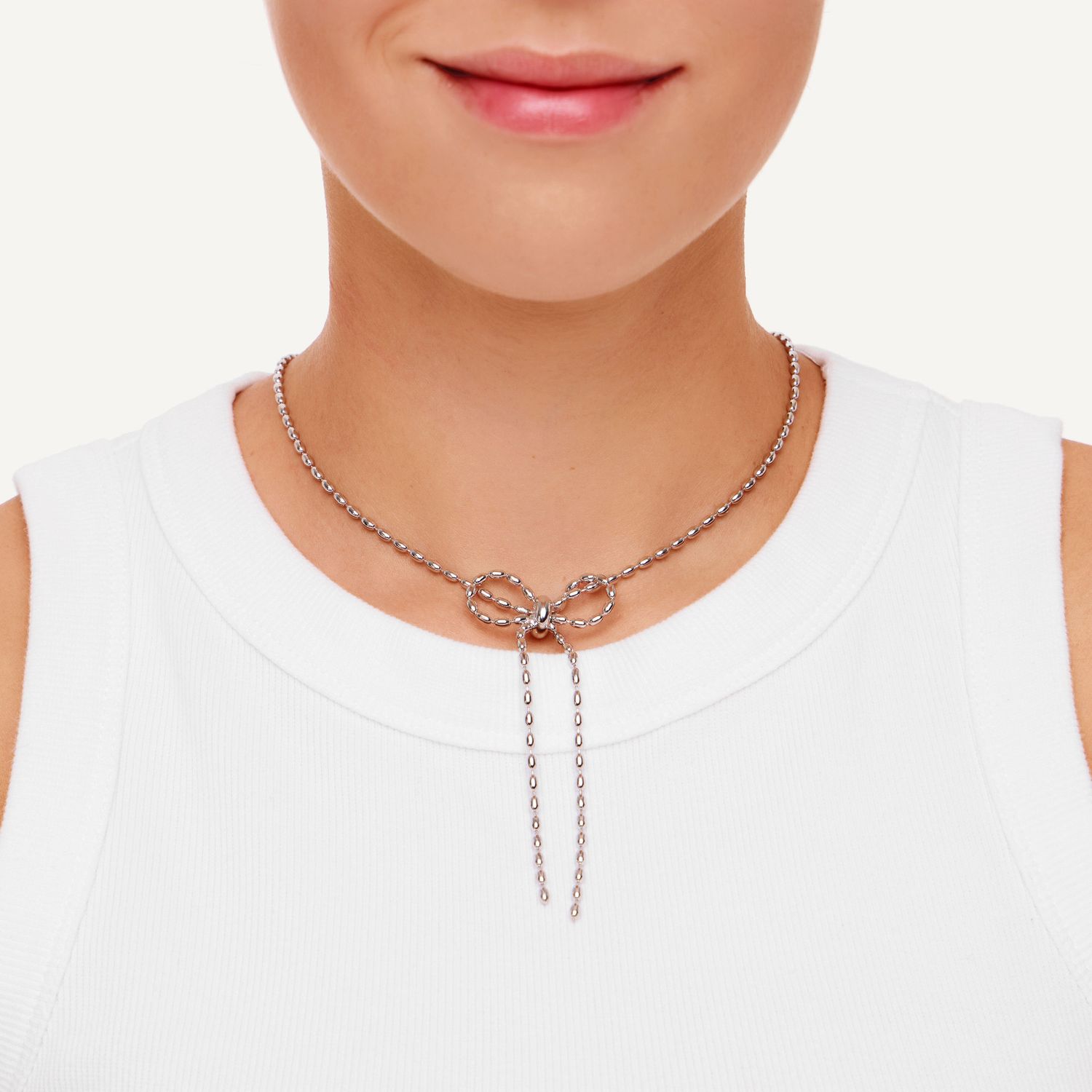 Колье Precious Bow Necklace - Silver