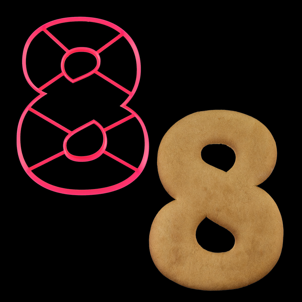 Вырубка для торта "Цифра 8", пластик 20 см