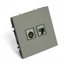 ТВ-розетка и розетка Ethernet RJ-45 без рамки Stekker Эмили 49950