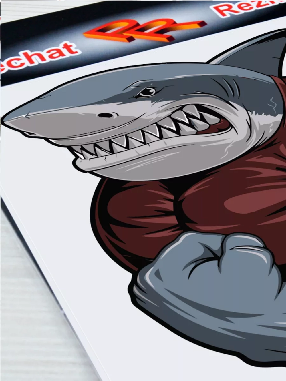 Наклейка - Акула бодибилдер