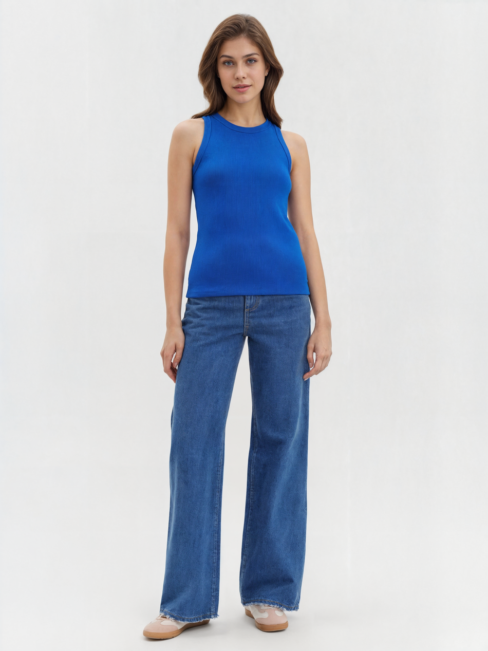 Базовый топ из эластичного хлопка