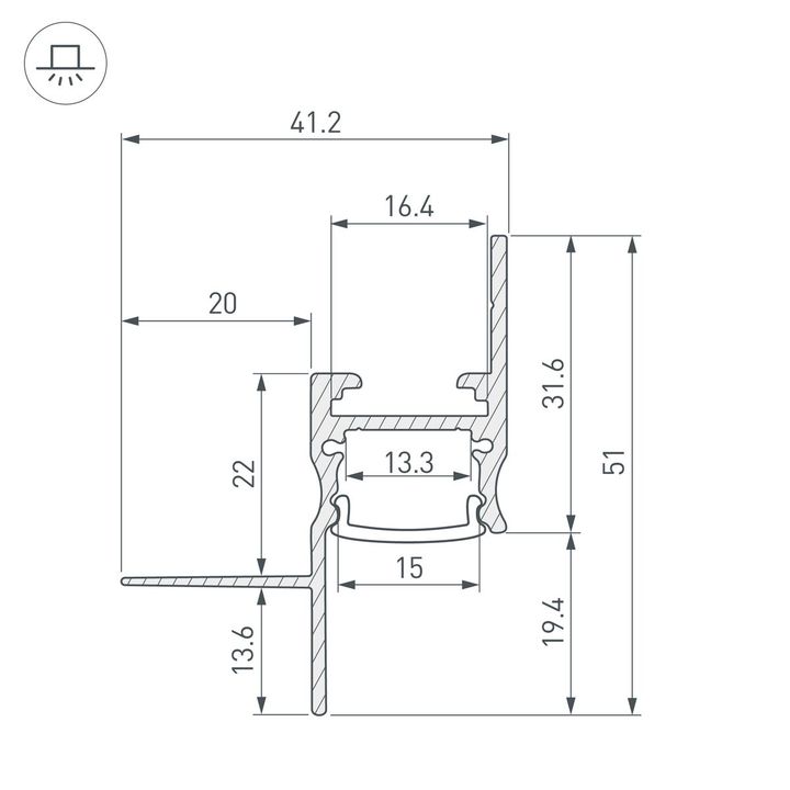 Профиль встраиваемый Arlight Сeil-S14-Shadow-T-3000 Black 045555