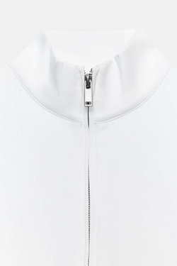 ZARA ТОЛСТОВКА ОВЕРСАЙЗ НА МОЛНИИ, БЕЛЫЙ